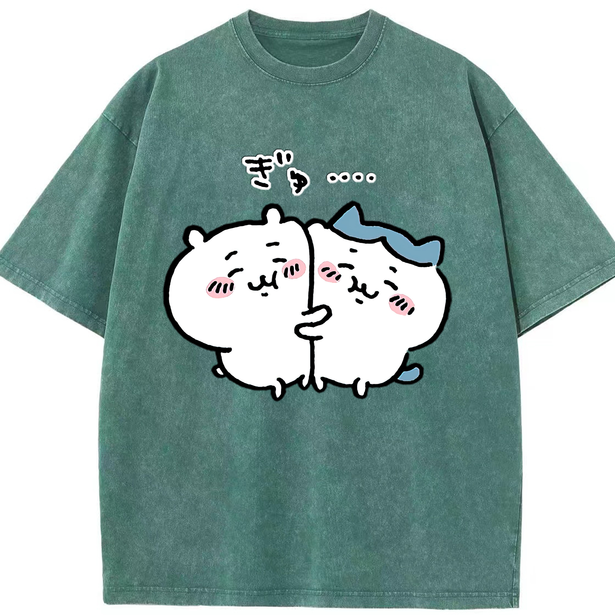 （画像用） ちいかわ ハチワレ Chii-kawa hachiware 綿100% ヴィンテージ風 半袖Tシャツ（フロントプリント）